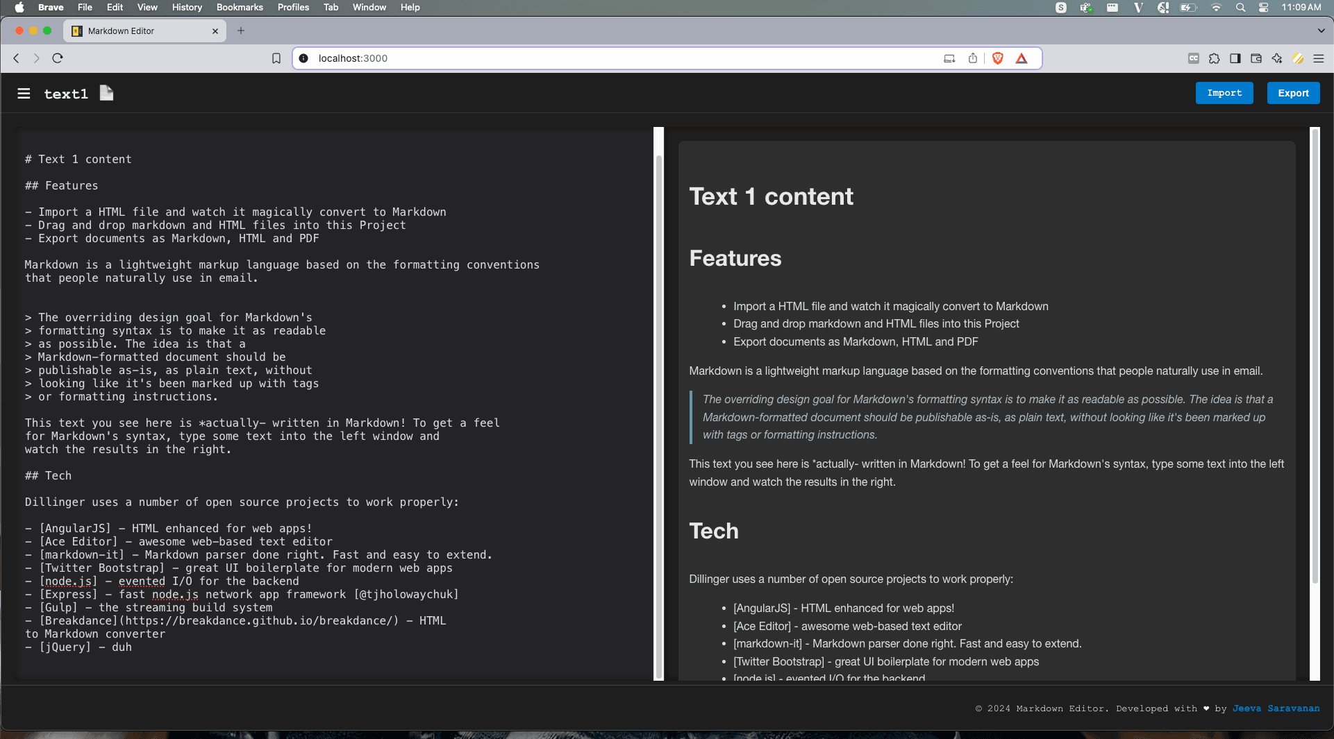 markdown editor